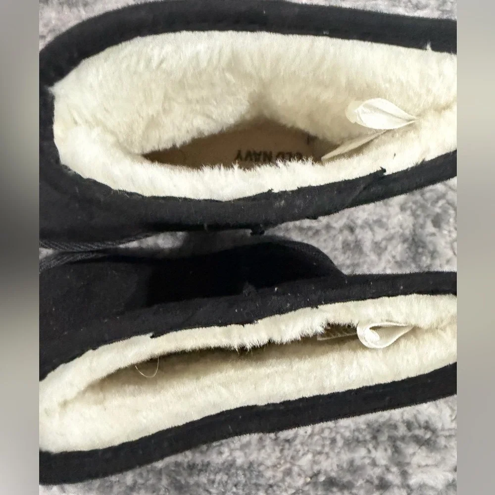 Old Navy Toddler Girls Black Kids Boots with Cream Lining size 8
